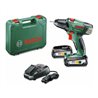 Bosch Akku-Zweigang-Bohrschrauber PSR 18 LI-2, 2 x PBA 18V 2.5 Ah Akku, AL 1830 CV