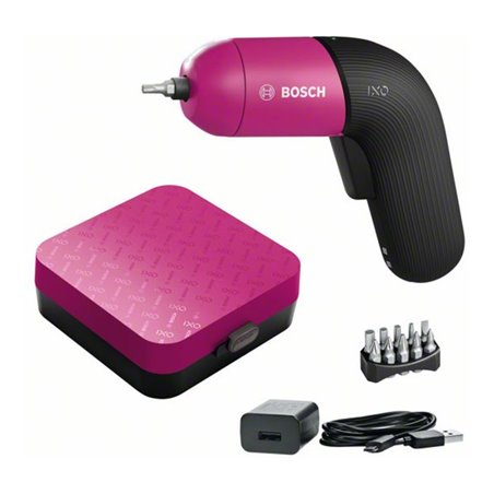 Bosch IXO Akku-Schrauber Colour Edition, Akku - Micro-USB-Ladegerät, Bit-Starter Set