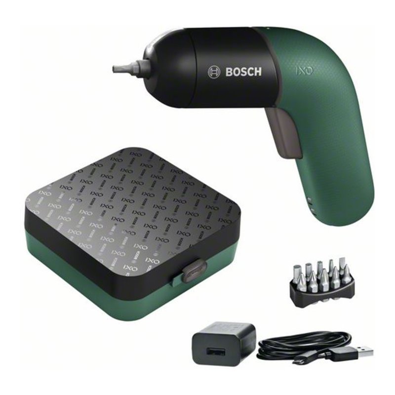 Bosch Akku-Schrauber Lithium-Ionen IXO, mit 10-teiligem Universal-Bit-Set