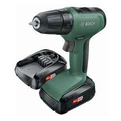 Bosch Akku-Zweigang-Bohrschrauber UniversalDrill 18, 2x Akkus PBA 18V 1,5 Ah, Ladege.
