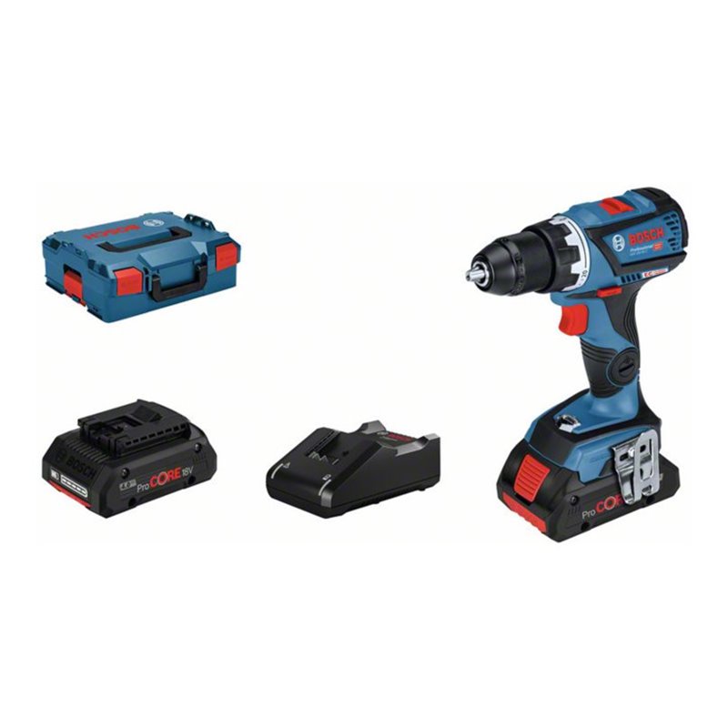 Bosch Akku-Bohrschrauber GSR 18V-60 C, 2 Akkus ProCORE18V, Schnellladegerät GAL 18V-40