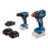 Bosch GDX 18V-200+GSR 18V-55, 2x4,0 Ah L, Schnelladegerät und L-BOXX