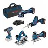 Bosch Kombi-Set: GSR 18V-28 + GST 18V-LI S + GWS 18-125V-LI + GKS 18 V-LI + GSA 18 V-LI C + 3 x 4.0Ah GBA + GAL 18V-40 + Werkzeu