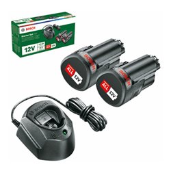Bosch Akku Starter-Set: 2 x PBA 12V, 1.5 Ah O-A Akku und Ladegerät GAL 1210 CV