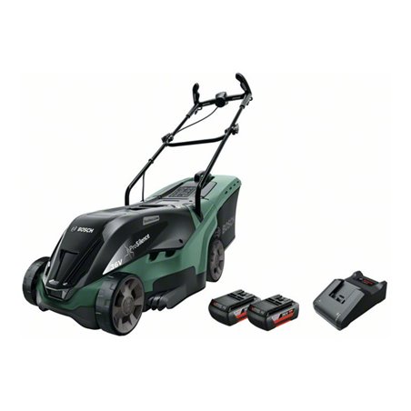 Bosch Akku-Rasenmäher UniversalRotak 36-560, 2 Akkus 36V /2,0 Ah, Ladegerät AL 3620 CV