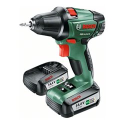 Bosch Akku-Zweigang-Bohrschrauber PSR, 2 Akku PBA 14.4V, Doppelschrauberbit, Ladegerät