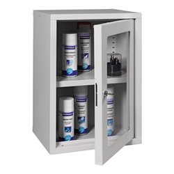 Hängeschrank H600xB400xT300mm Sichtfenster,1 BD Stahlbl.lichtgrau/lichtgrau