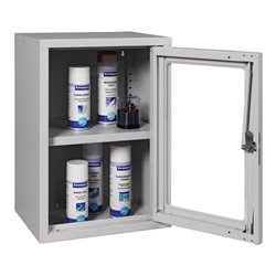 Hängeschrank H600xB400xT300mm Sichtfenster,1 BD Stahlbl.lichtgrau/lichtgrau