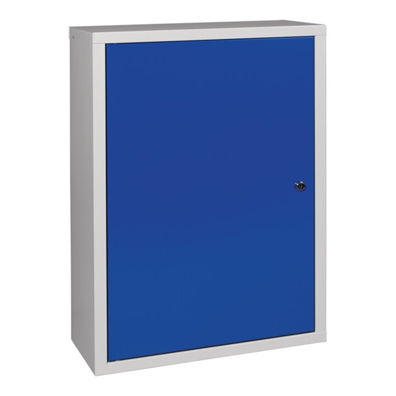 Hängeschrank H750xB500xT200mm Vollblech,1 BD Stahlbl.lichtgrau/enzianblau