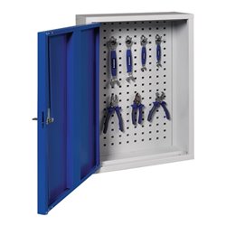 Hängeschrank H750xB500xT200mm Vollblech,1 BD Stahlbl.lichtgrau/enzianblau
