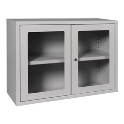 Hängeschrank H600xB800xT300mm Sichtfenster,1 BD Stahlbl.lichtgrau/lichtgrau