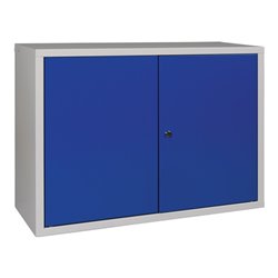 Hängeschrank H600xB800xT300mm Vollblech,1 BD Stahlbl.lichtgrau/enzianblau