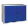 Hängeschrank H600xB800xT300mm Vollblech,1 BD Stahlbl.lichtgrau/enzianblau