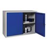Hängeschrank H600xB800xT300mm Vollblech,1 BD Stahlbl.lichtgrau/enzianblau