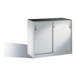 C+P Werkzeug-Beistellschrank mit Schiebetüren innen 1 Boden Front Lichtgrau Korpus Lichtgrau