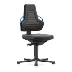 Arbeitsdrehstuhl Nexxit Gleiter Supertec-Gewebe schwarz Griff blau 450-600mm
