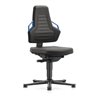 Arbeitsdrehstuhl Nexxit Gleiter Supertec-Gewebe schwarz Griff blau 450-600mm