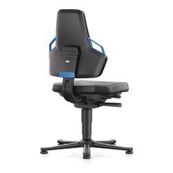 Arbeitsdrehstuhl Nexxit Gleiter Kunstlederpolster schwarz Griff blau 450-600mm