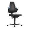 Arbeitsdrehstuhl Nexxit Gleiter Integralschaum schwarz Griff blau 450-600mm