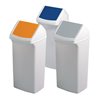Wertstoffsammler 40l H747xB320xT366mm weiß blau m.Deckel DURABLE
