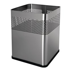 Papierkorb 18l H325xB240xT240mm quad.VA silber HELIT