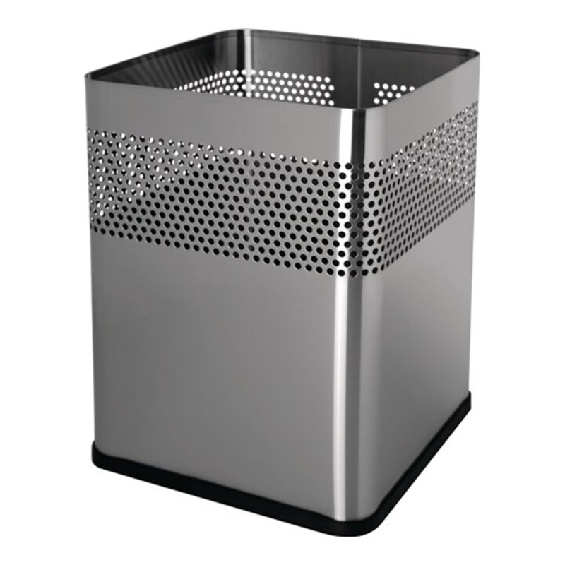 Papierkorb 18l H325xB240xT240mm quad.VA silber HELIT
