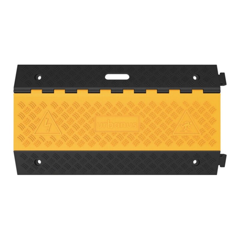 Schlauch- u.Kabelbrücke L900xB500xH50mm Gum.schwarz/gelb 5 Kanäle