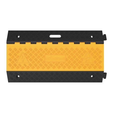 Schlauch- u.Kabelbrücke L900xB500xH50mm Gum.schwarz/gelb 5 Kanäle