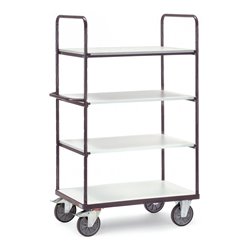 fetra ESD-Etagenwagen bis 600 kg, mit 4 Böden, elektrisch leitfähige Ausführung, Höhe 1800 mm, TPE-ESD-Bereifung