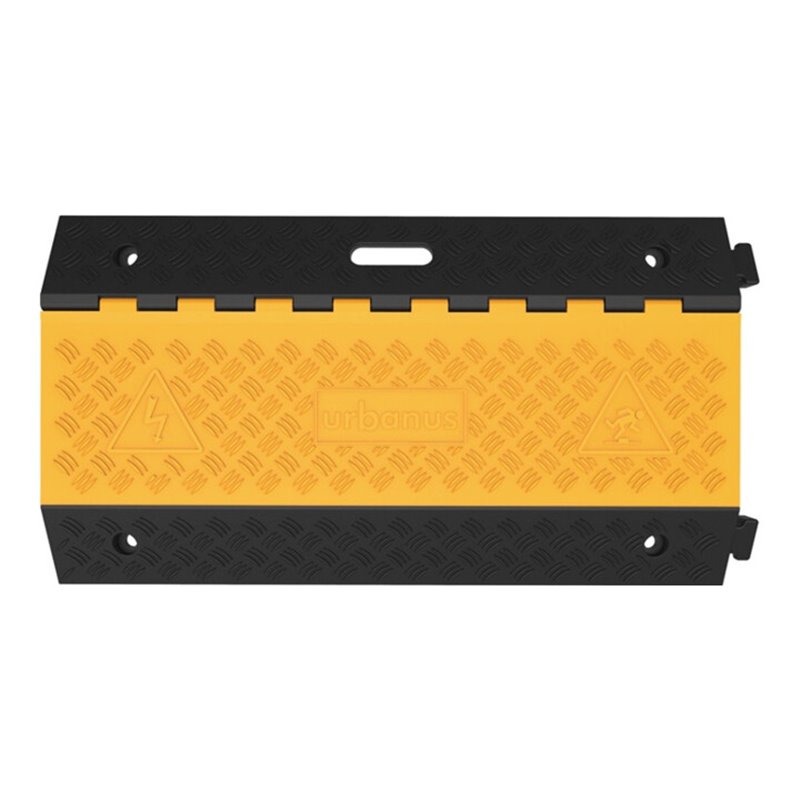 Schlauch- u.Kabelbrücke L900xB500xH70mm Gum.schwarz/gelb 3 Kanäle