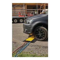 Schlauch- u.Kabelbrücke L900xB500xH70mm Gum.schwarz/gelb 3 Kanäle