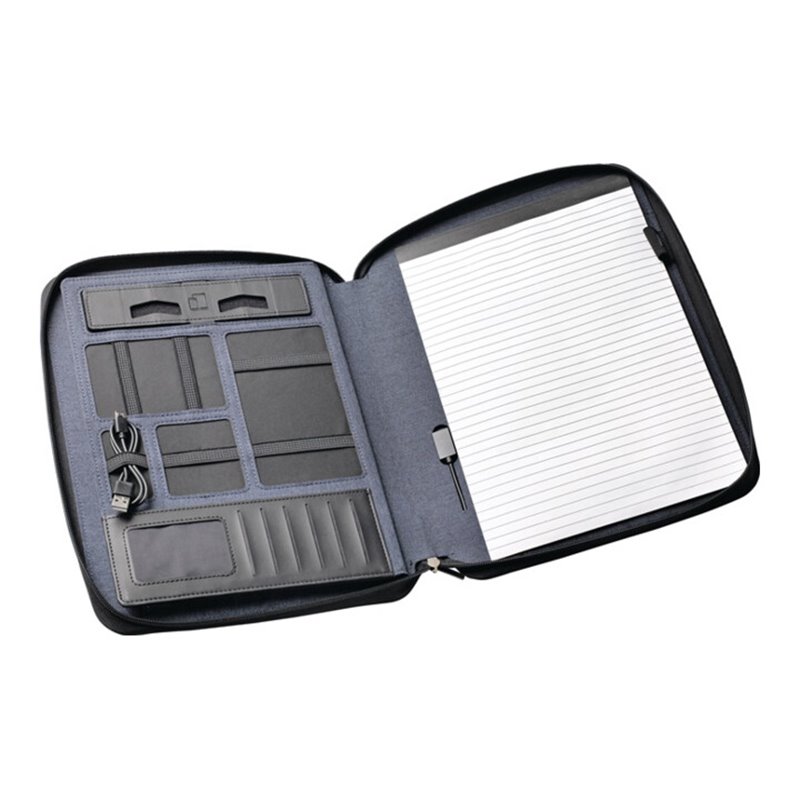 Konferenzmappe jeansblau A 4 m.Powerbank H37xB262xT333mm STYRO