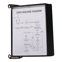 Wandhalter 10 Sichttafeln PP schwarz m.Neodym-Magnetf.DIN A4