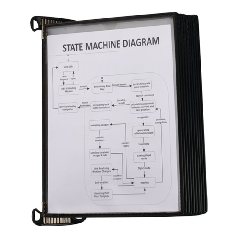 Wandhalter 10 Sichttafeln PP schwarz m.Neodym-Magnetf.DIN A4