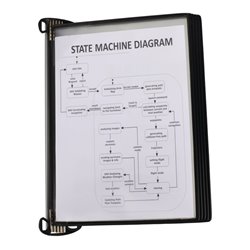 Wandhalter 5 Sichttafeln PVC schwarz m.Neodym-Magnetf.DIN A4