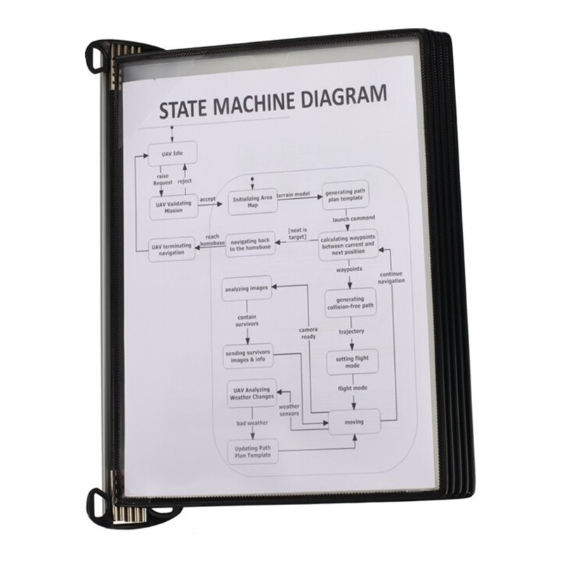 Wandhalter 5 Sichttafeln PVC schwarz m.Neodym-Magnetf.DIN A4
