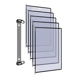 Wandhalter 5 Sichttafeln PVC schwarz m.Neodym-Magnetf.DIN A4