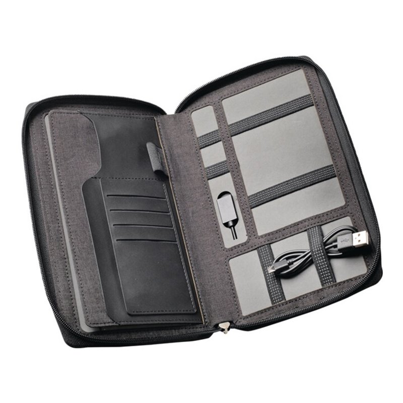 Reisemappe anth.m.Powerbank H28xB140xT242mm STYRO