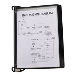 Wandhalter 5 Sichttafeln PP schwarz m.Neodym-Magnetf.DIN A4