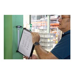 Wandhalter 5 Sichttafeln PP schwarz m.Neodym-Magnetf.DIN A4