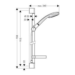 hansgrohe Brauseset MULTI CROMA 100 Brausestange Unica´C 900 mm chrom