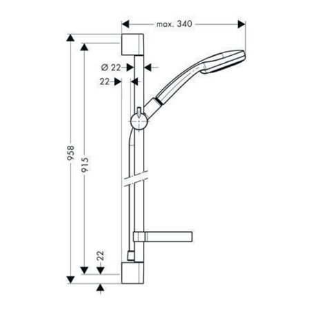 hansgrohe Brauseset MULTI CROMA 100 Brausestange Unica´C 900 mm chrom