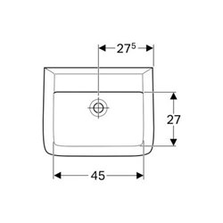 Geberit Waschtisch RENOVA PLAN ohne Hahnloch, mit Überlauf 550 x 440 mm weiß
