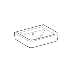 Geberit Waschtisch RENOVA PLAN ohne Hahnloch, mit Überlauf 550 x 440 mm weiß