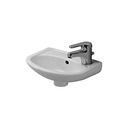 Duravit Handwaschbecken Duraplus Compact 36,5x26, 5cm, 2 HL vorg., m ÜL, HLB, we