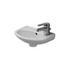 Duravit Handwaschbecken Duraplus Compact 36,5x26, 5cm, 2 HL vorg., m ÜL, HLB, we