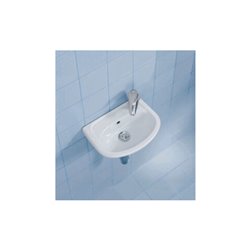 Duravit Handwaschbecken Duraplus Compact 36,5x26, 5cm, 2 HL vorg., m ÜL, HLB, we