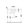 Duravit Handwaschbecken Duraplus Compact 36,5x26, 5cm, 2 HL vorg., m ÜL, HLB, we