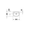 Duravit Handwaschbecken Duraplus Compact 36,5x26, 5cm, 2 HL vorg., m ÜL, HLB, we
