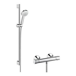 hansgrohe Brauseset CROMETTA 100 VARIO Brausestange 900 mm weiß/chrom